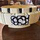 Three-piece Art Deco fireplace set, circa 1930-1935, crackled earthenware.