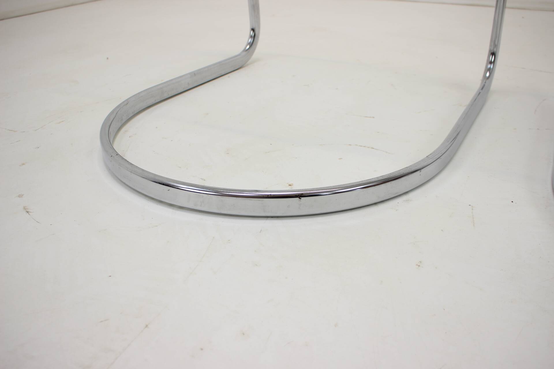 Midcentury set of three chrome dining chairs