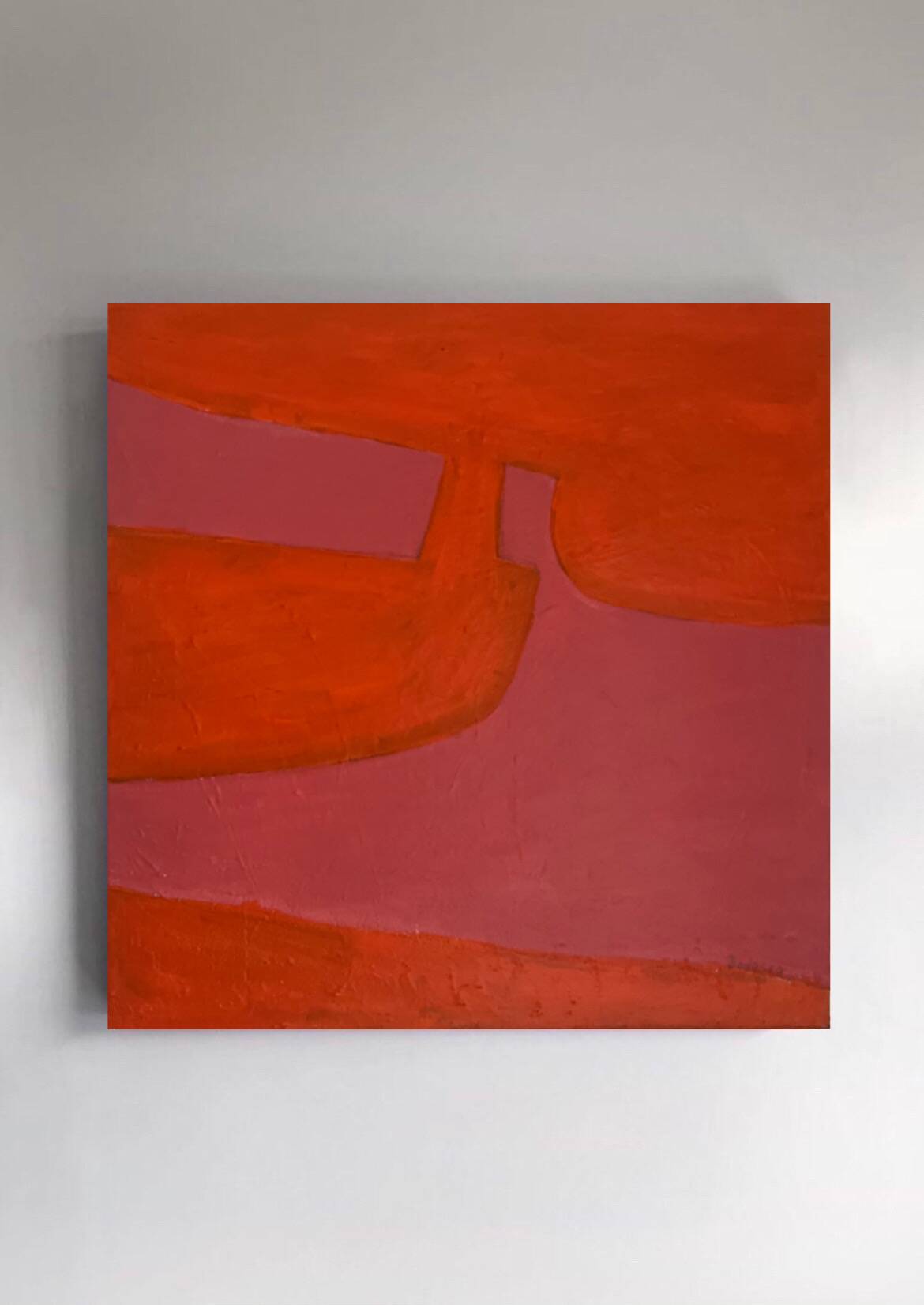 Soft Pink-Orange Art on 50x50cm frame by Bodasca