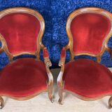 Pair of Louis Philippe period armchairs in walnut