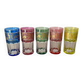 Ensemble de 5 verres en cristal Val Saint Lambert style Renaissance H14cm