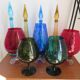 Italy vase in textured blue glass 70s
