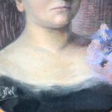 Pastel portrait of an elegant woman, framed, late 19th century
