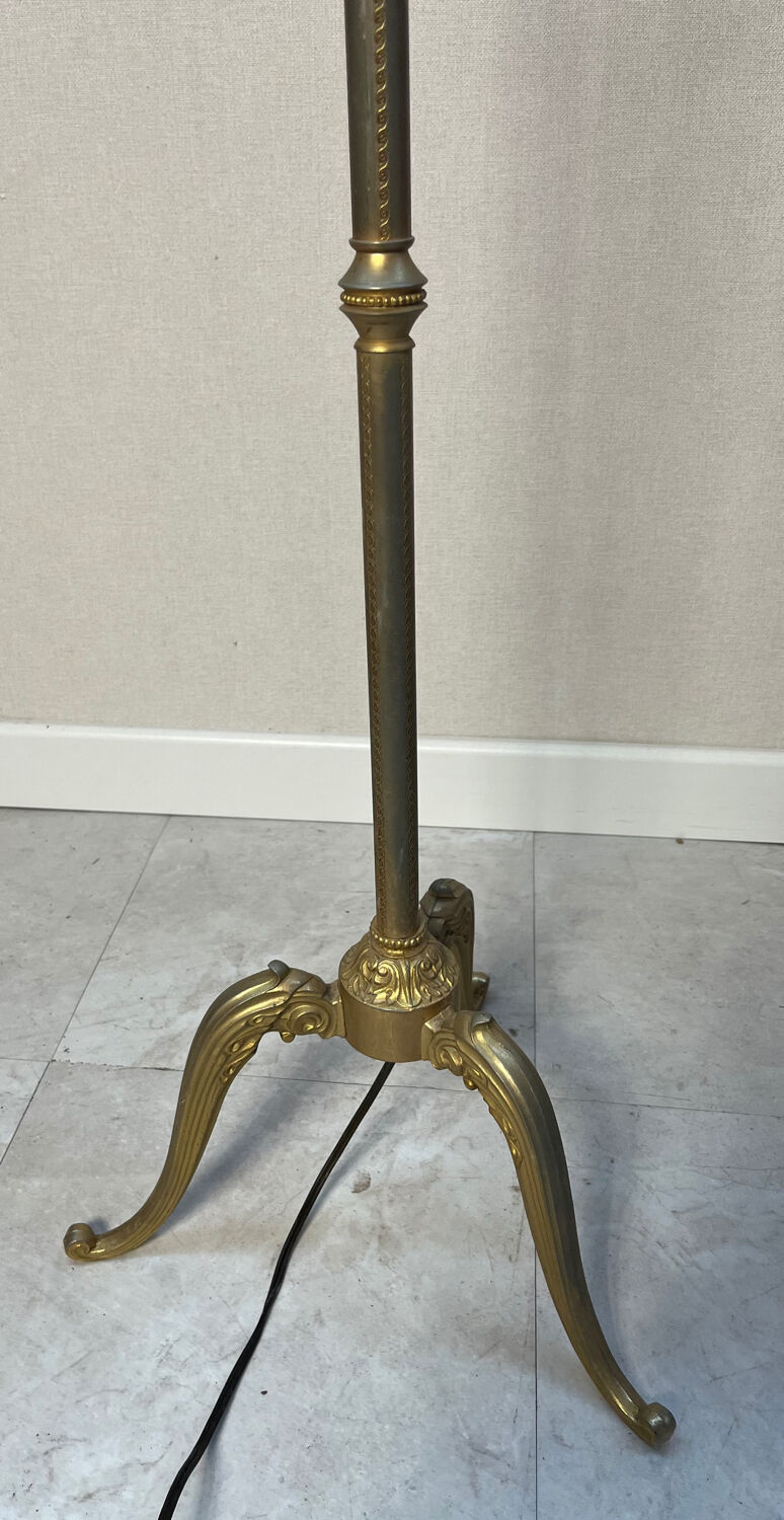 Lampadaire tripode art déco métal réglable