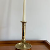 Antique brass push candle holder