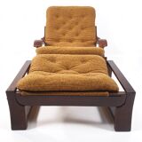 Vintage armchair, and footrest, 1970s