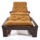 Vintage armchair, and footrest, 1970s