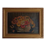 Still life painting of a bouquet of flowers