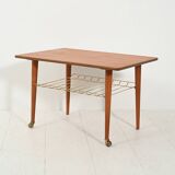 Scandinavian Teak Coffee Table with brass shelf
