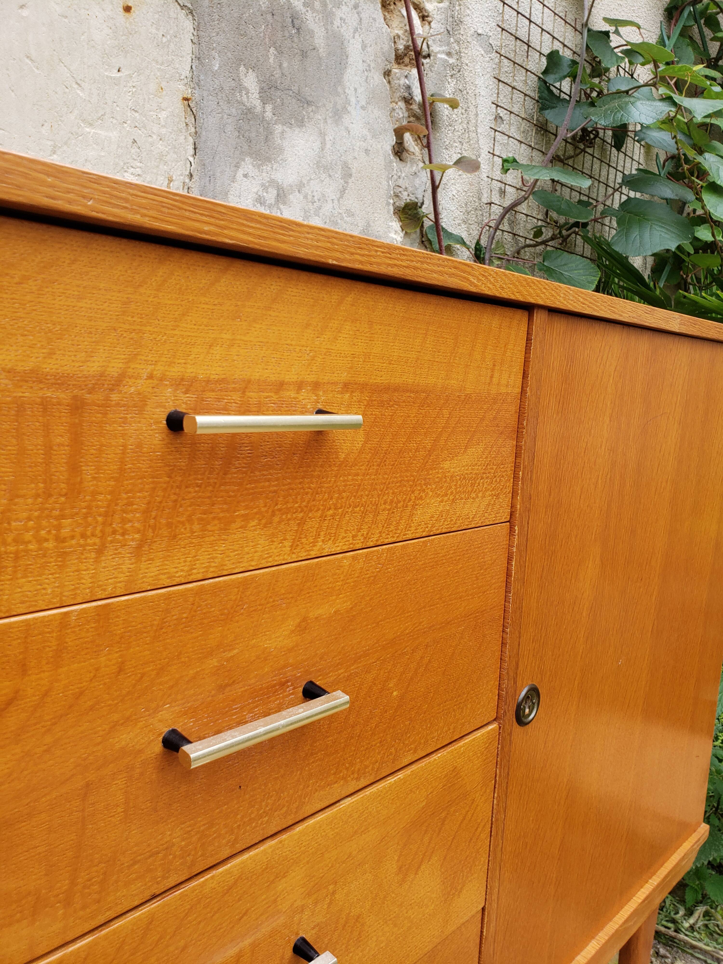Buffet chest of drawers vintage golden honey