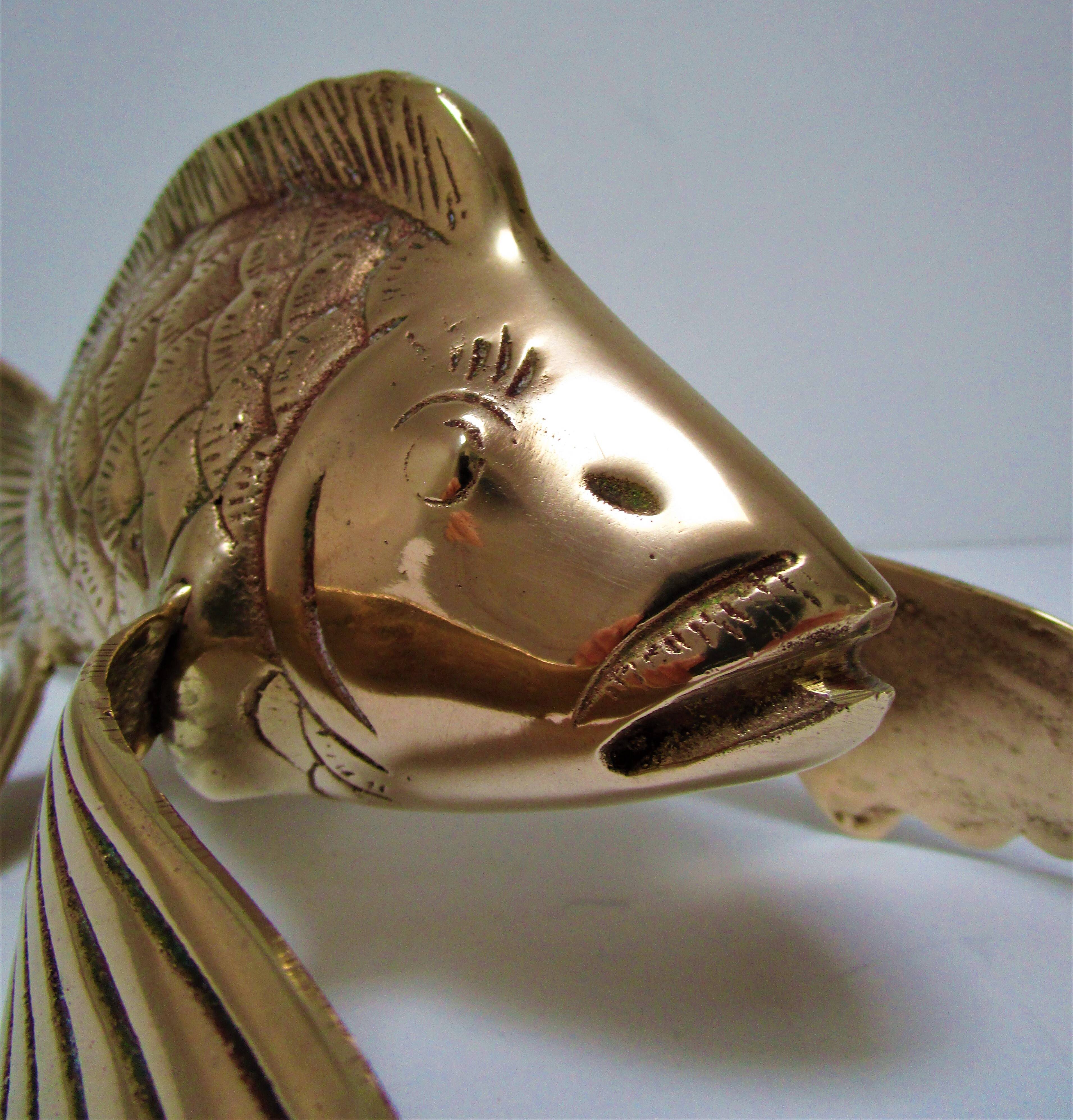 Sculptural brass fish from the 70s