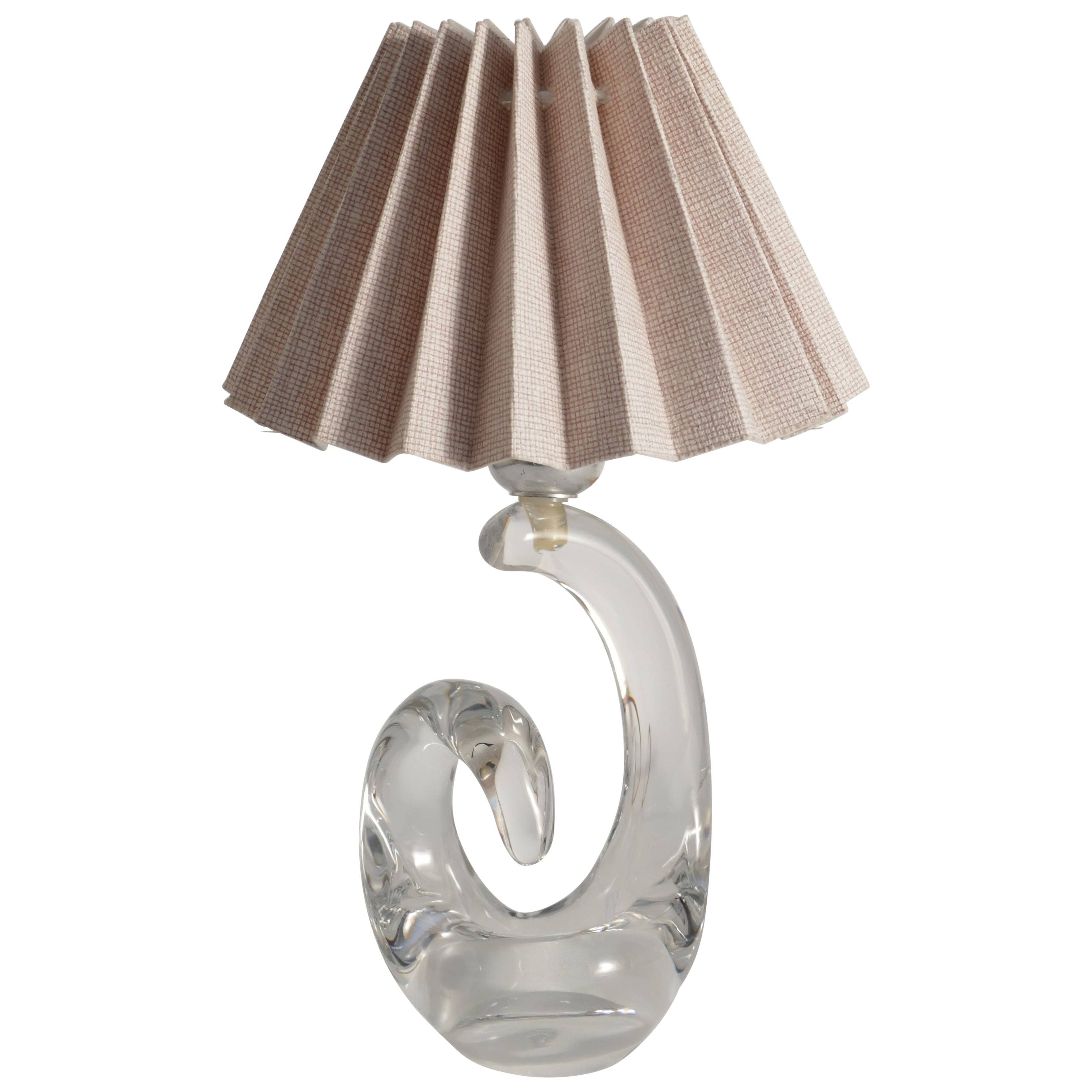 Sculptural Clear Crystal Glass Table Lamp by Schneider, France, 1950s