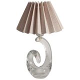 Sculptural Clear Crystal Glass Table Lamp by Schneider, France, 1950s