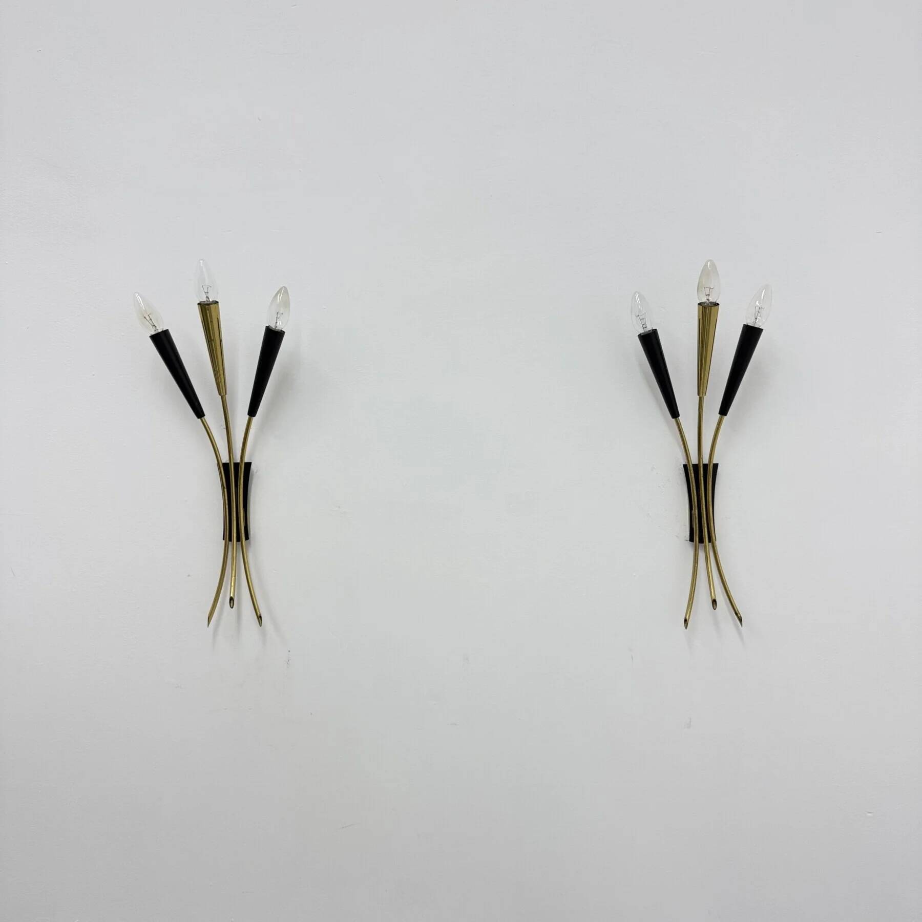 Mid-century Stillovo style brass wall light, 1950s
