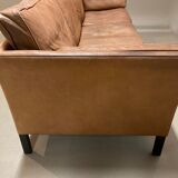 Sofa 3 places leather scandinavian design 1960