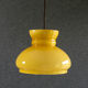 Old yellow glass suspension, mounted with new cable and new socket - circa 1950