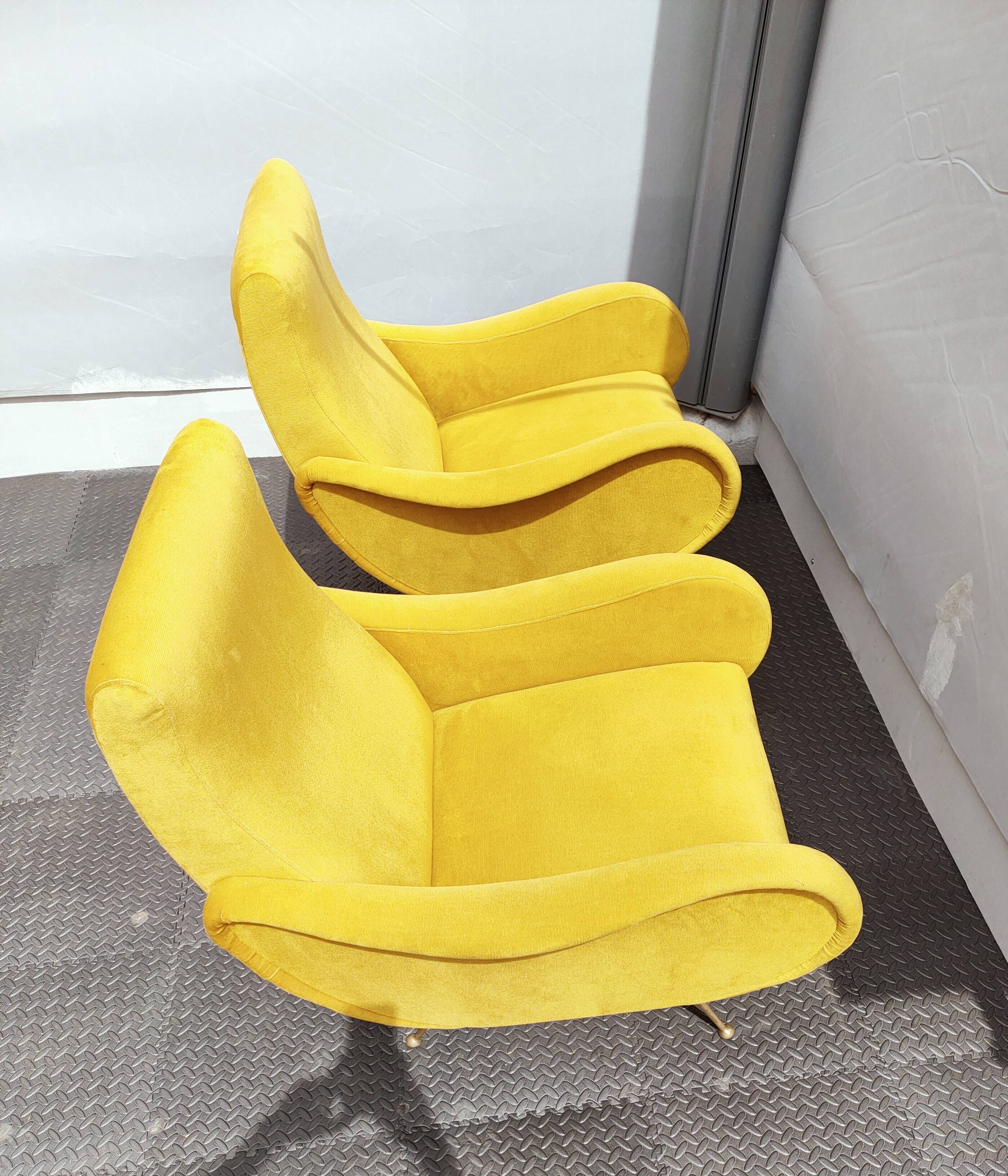 Pair of vintage organic armchairs 50s