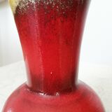 Vintage KIL Ceramic Vase: Red & Brown Lava Glaze, 1970s Yugoslavia