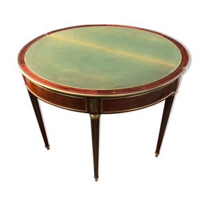Console formant une table à jeux 19e siècle en acajou bronze et laiton