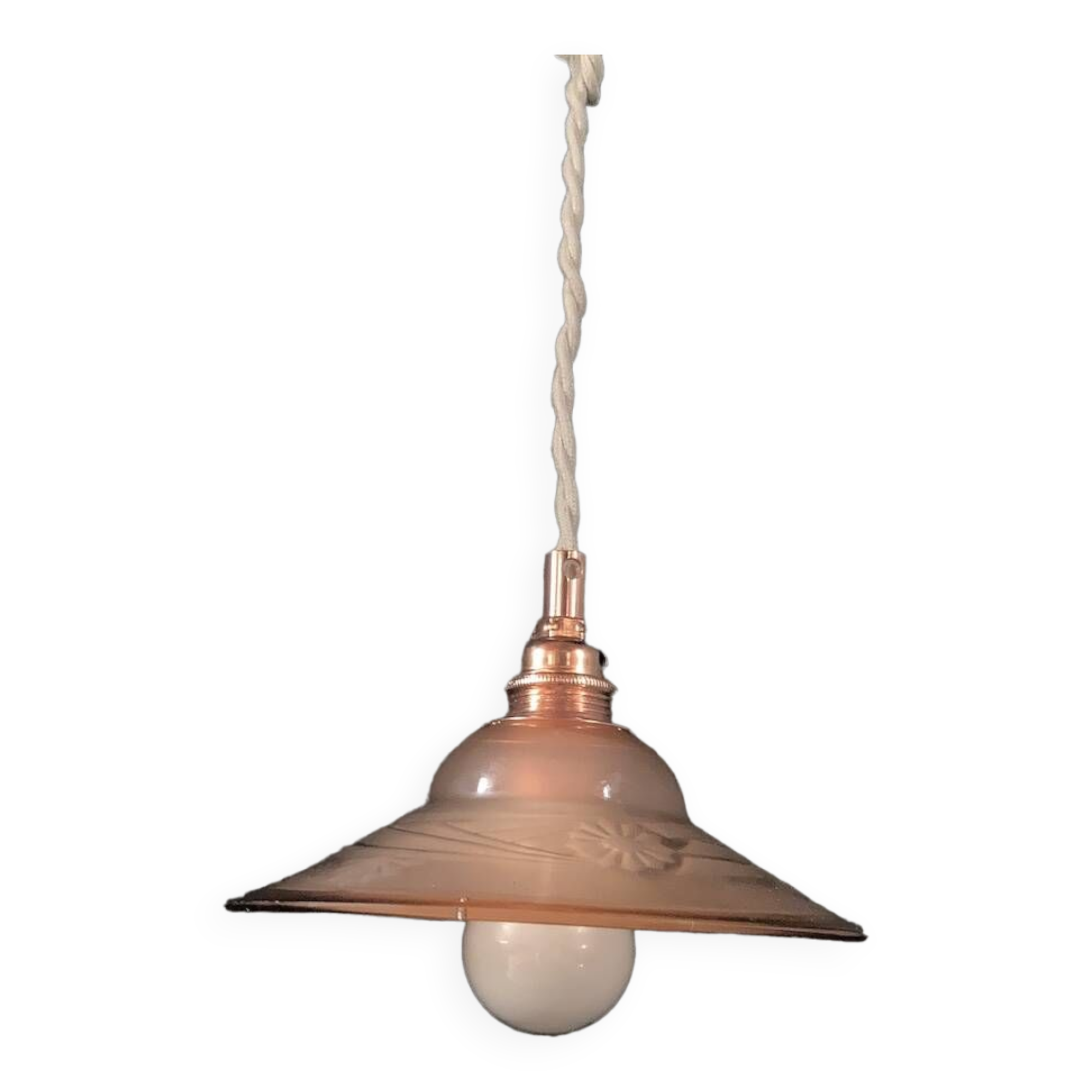 Pink glass walking lamp