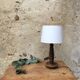 Pied de lampe vintage en bois zig zag