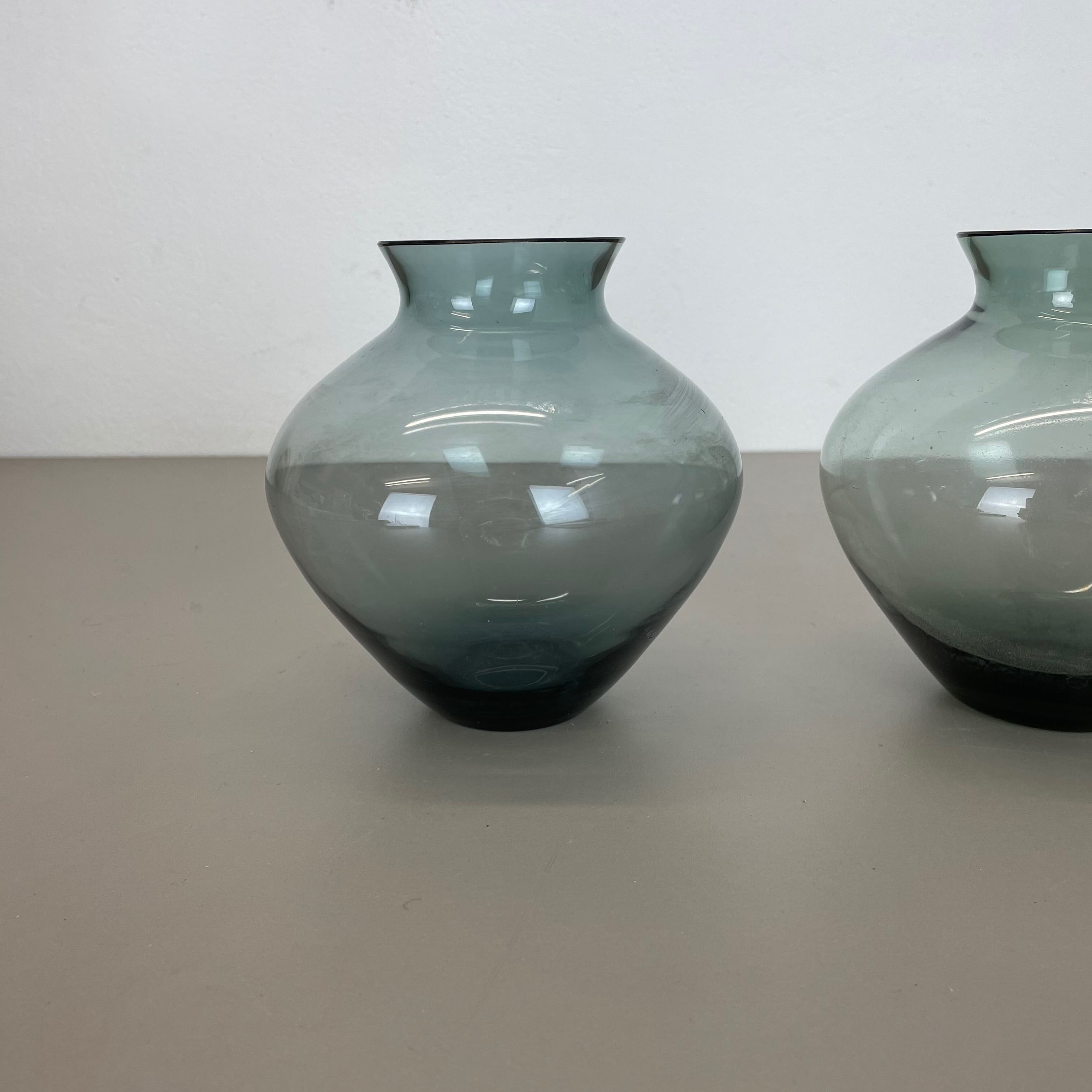 Vintage set of two heart vases turmaline by wilhelm wagenfeld for wmf, 1960s