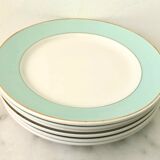 Set 6 flat plates fine earthenware Lunéville Meudon