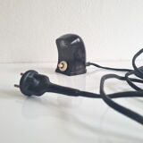 Brown vintage bakelite table lamp for reading "sovichka", czechoslovakia