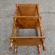 Vintage 3-tier oak side table, removable, 1970.
