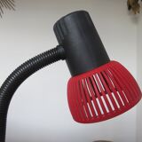 Red and black desk lamp with storage 80s era Memphis