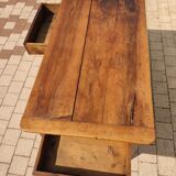 Table de ferme avec tiroirs