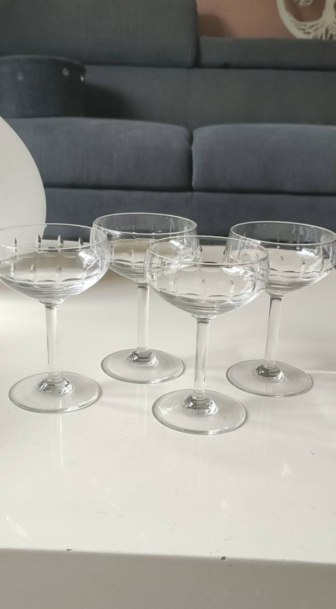 Lot of 4 x Champagne Coupes / Doyen Glassware. Art Deco 1930s.