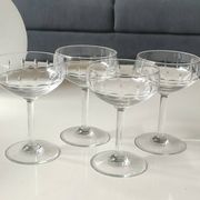 Lot of 4 x Champagne Coupes / Doyen Glassware. Art Deco 1930s.
