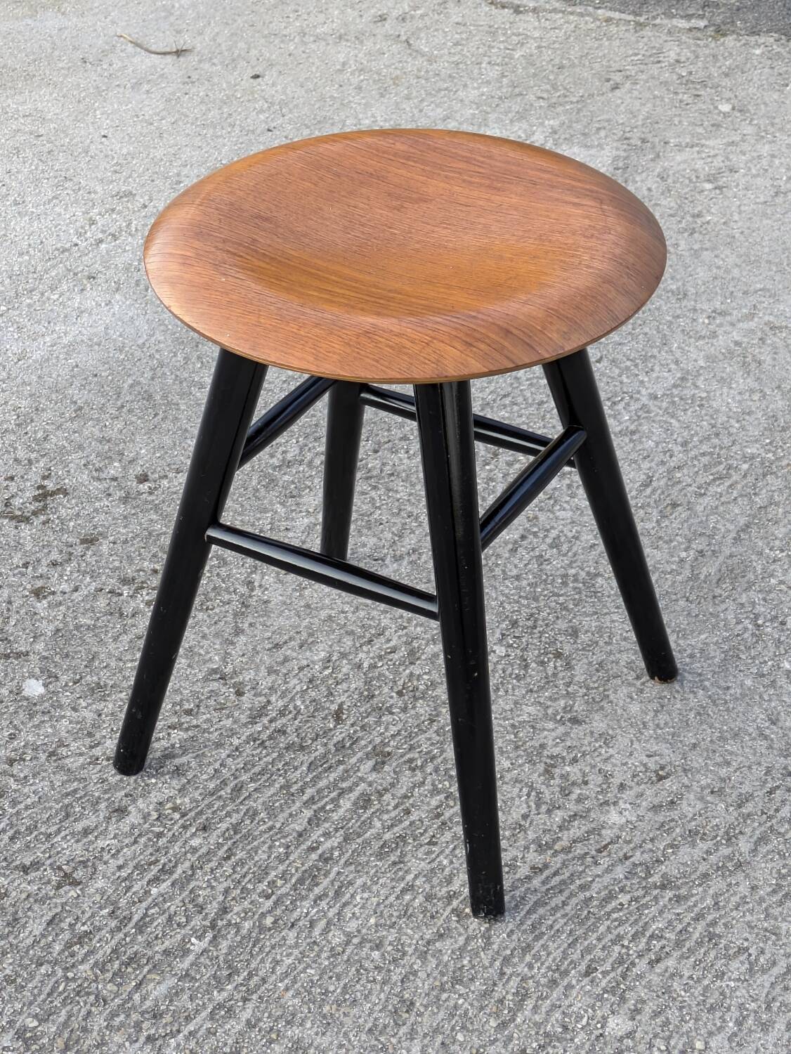 Scandinavian vintage minimalist stool Ilmari Tapiovaara, for Nesto 1960