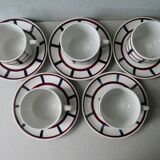 5-cup Badonviller set, Basque décor, Béarn