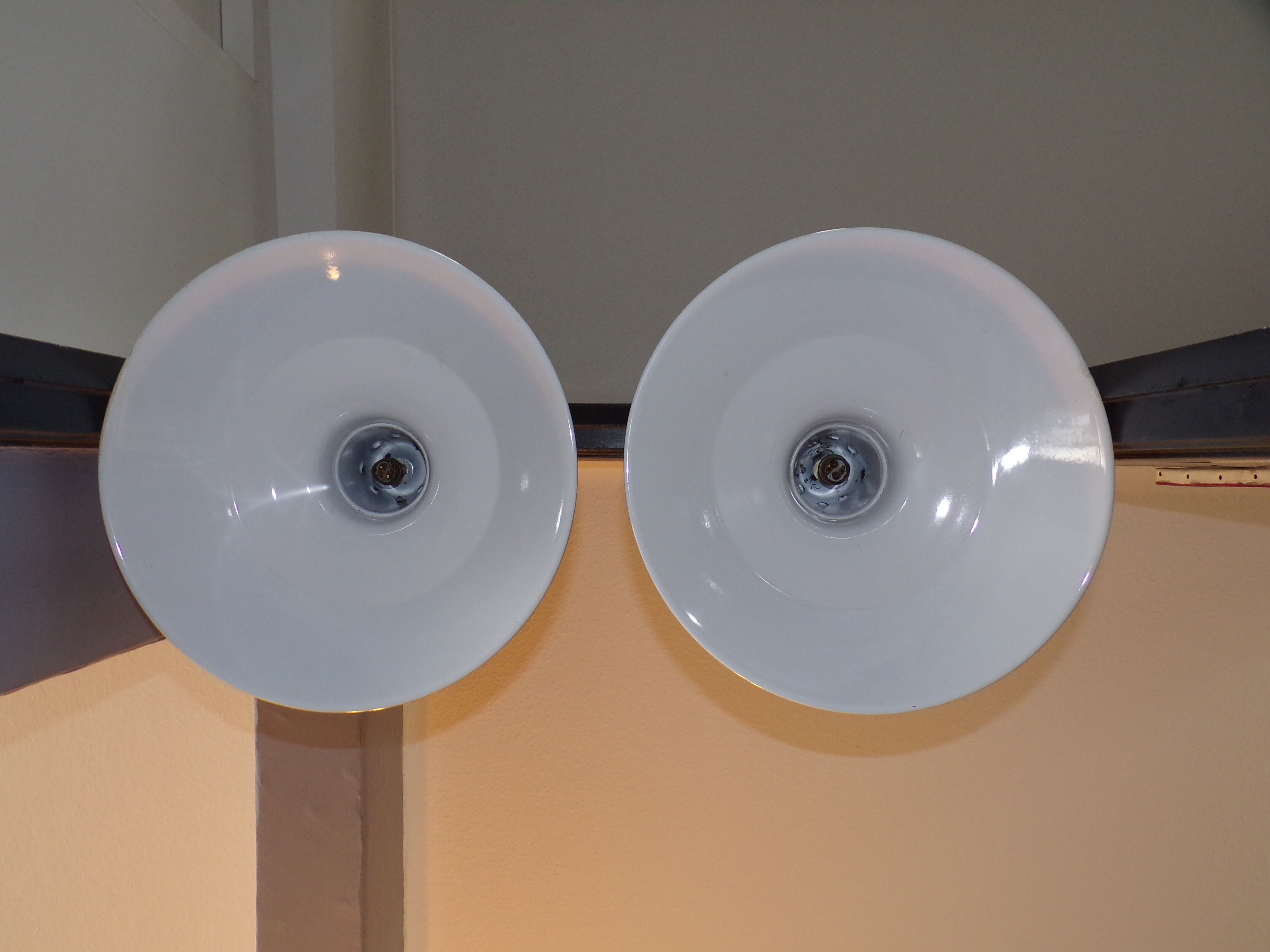 Pair of industrial bowl hanging