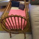 Vintage rattan cradle