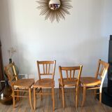 Set of 4 bistro chairs in beech wood 50s