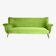 Three-seater velvet sofa, 1960s, pistachio, restored.