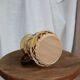 Amber glass and wicker carafe