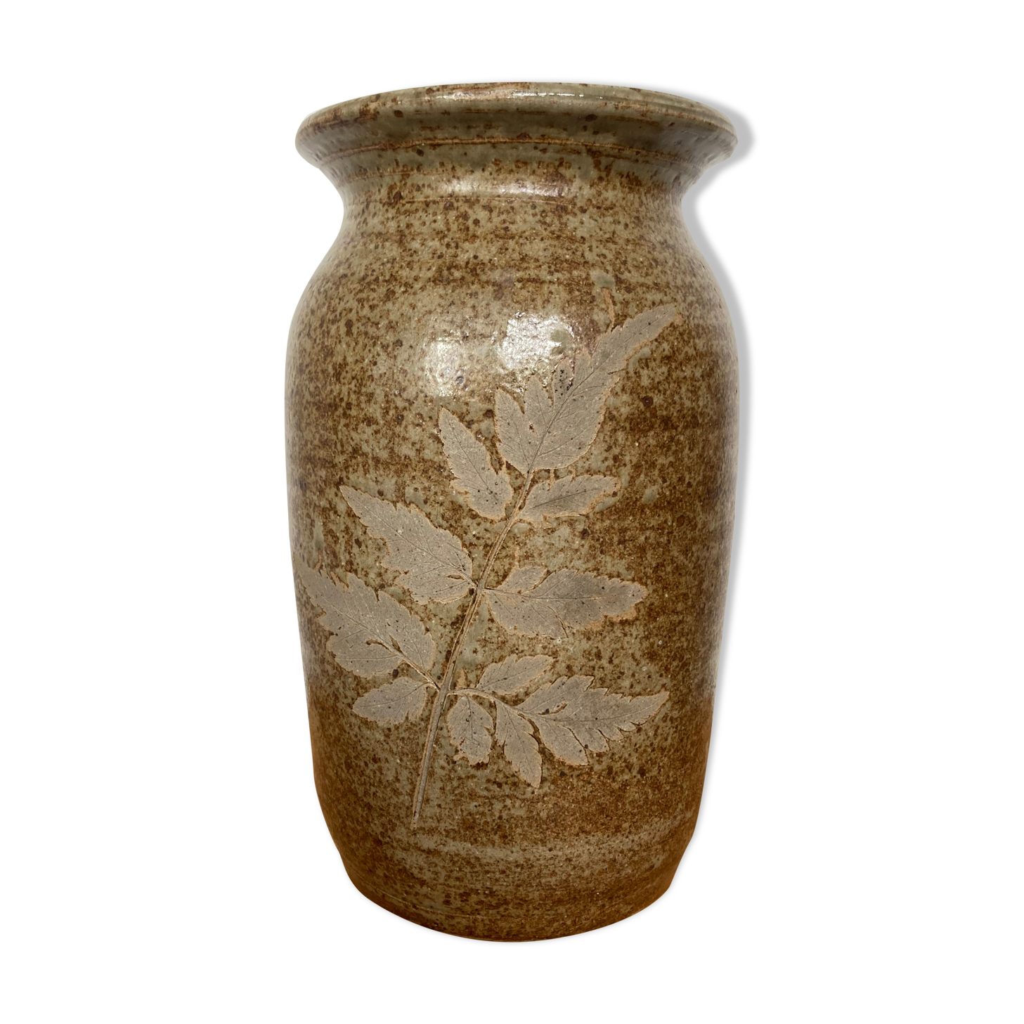 Vase en grès motif végétal
