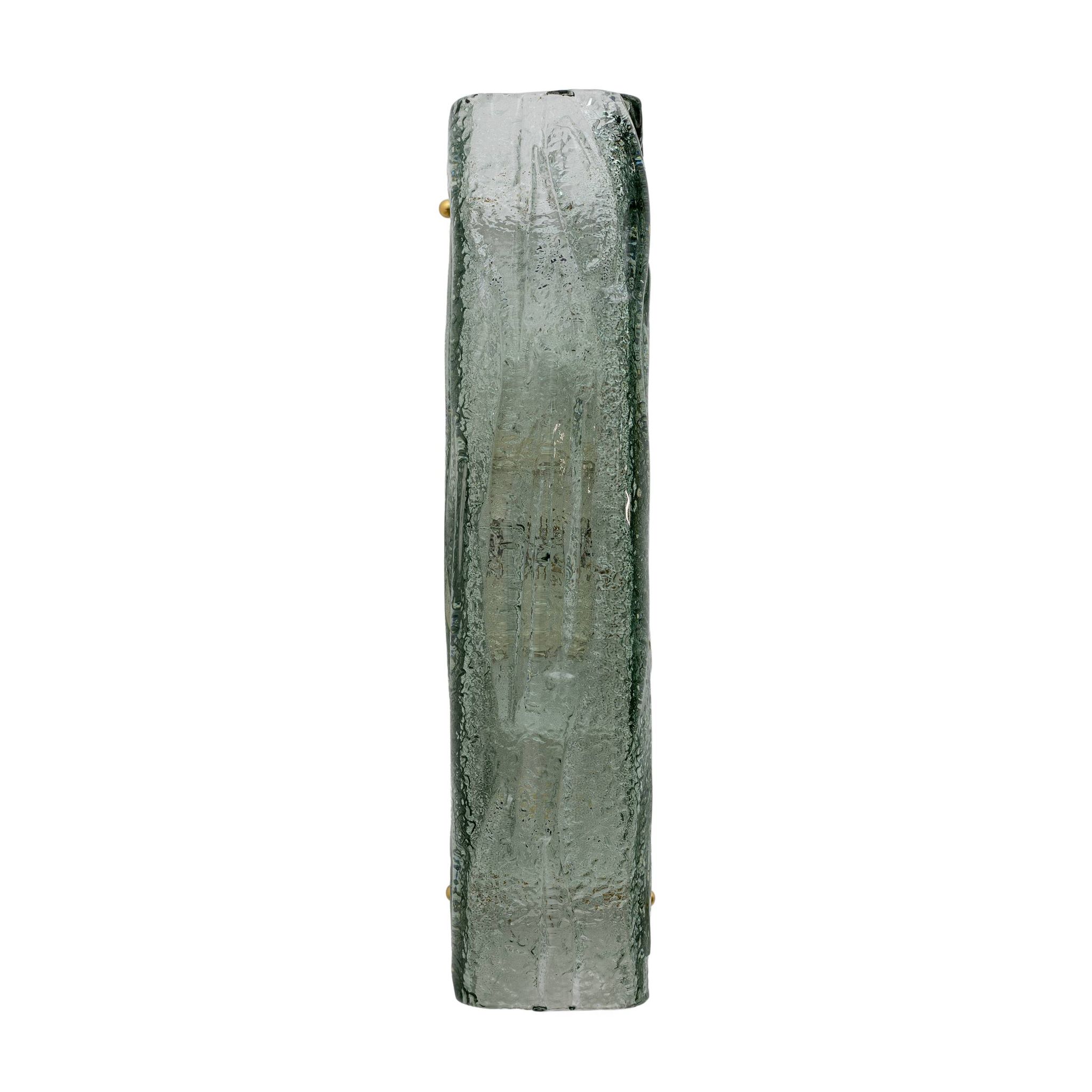 Pair of Mazzega-Style Aquamarine Murano Glass Sconces