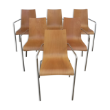Series of 6 design armchairs 1980
