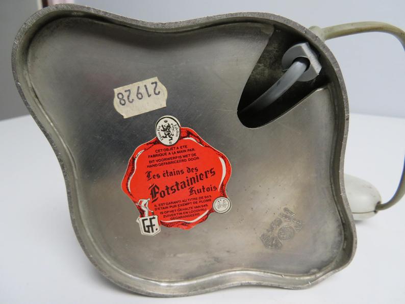 Vintage style pewter lamp base, potstainiers hutois