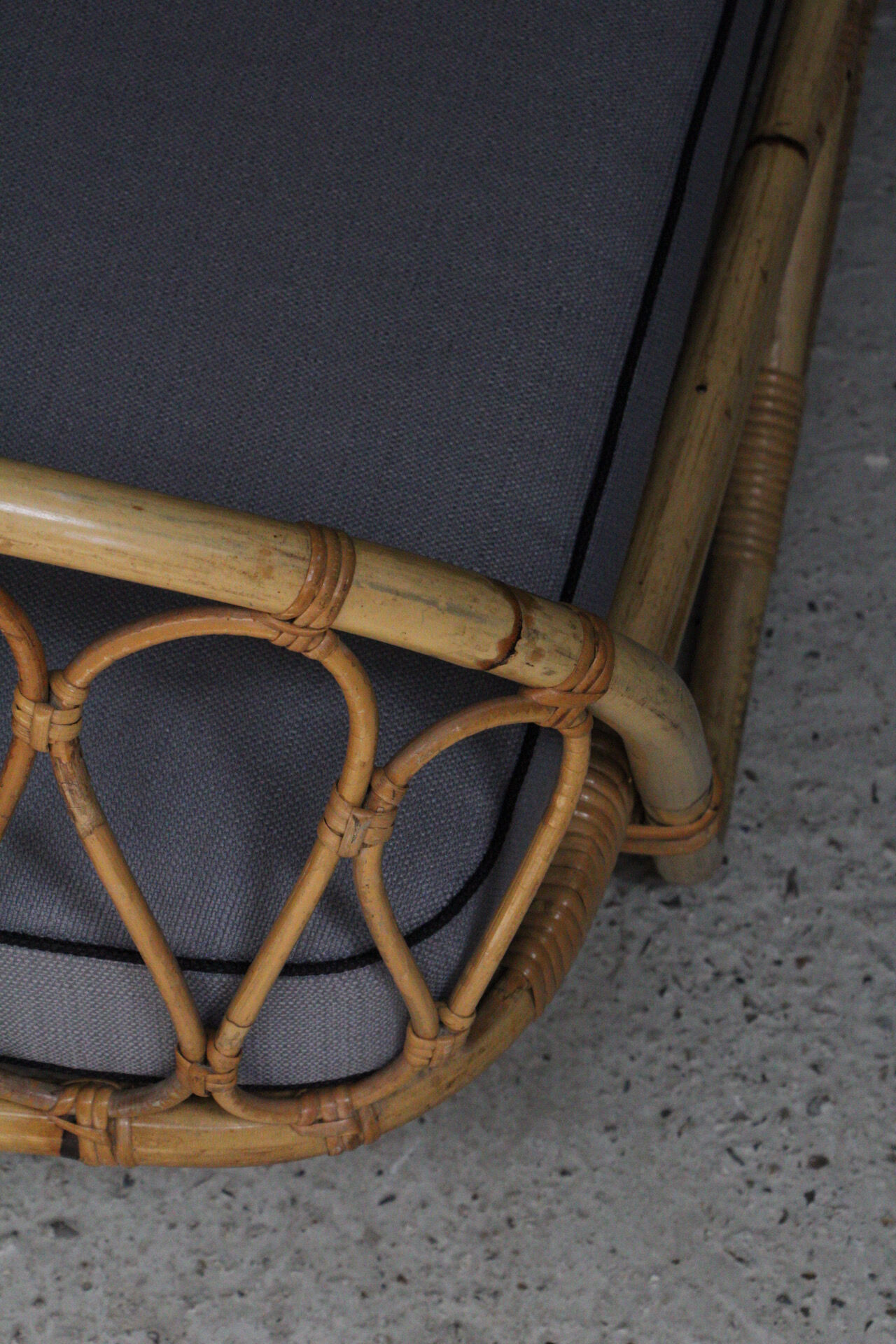 Daybed rotin Louis Sognot 1960