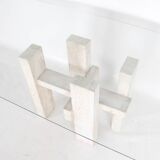 Travertine dining table