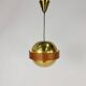 Mid Century Scandinavian Brass and Teak Pendant, 1960s
