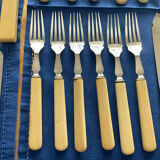 Vintage fish Cutlery set - Silver plated - set of 12 pieces