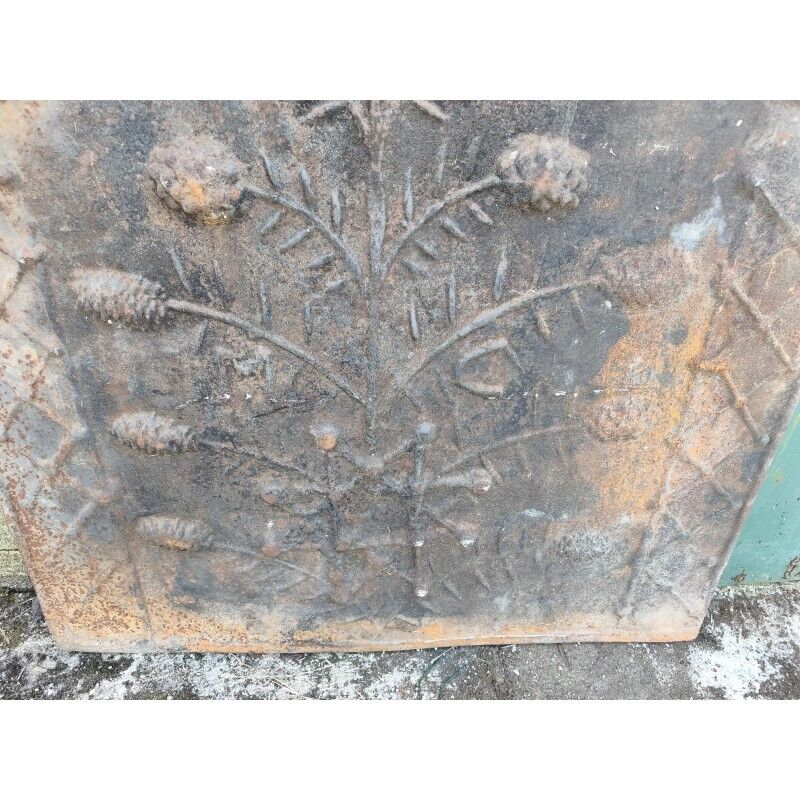 19th-century cast iron fireplace plaque