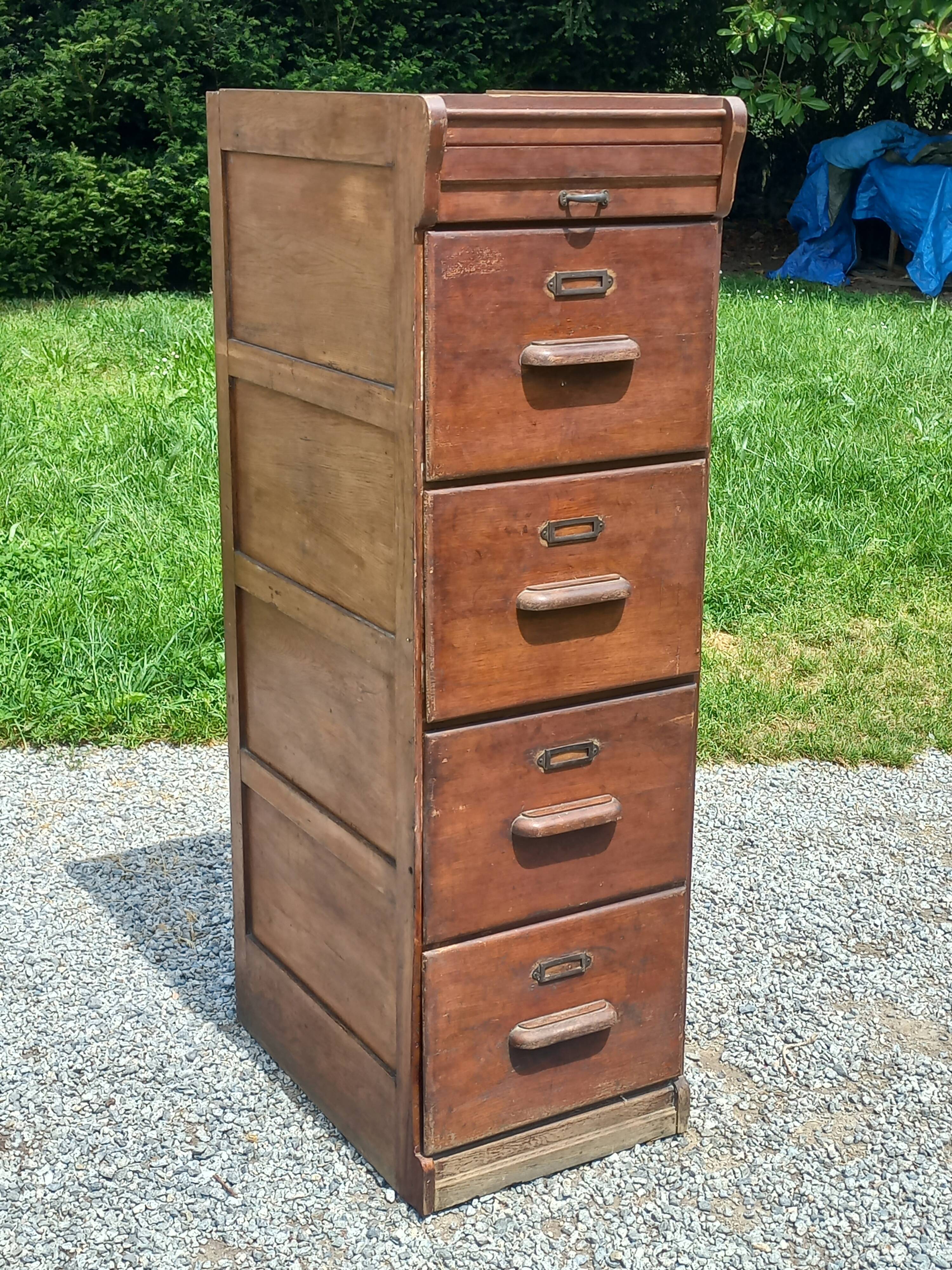 Oak craft cabinet with 5 drawers from the 1930s/1950s